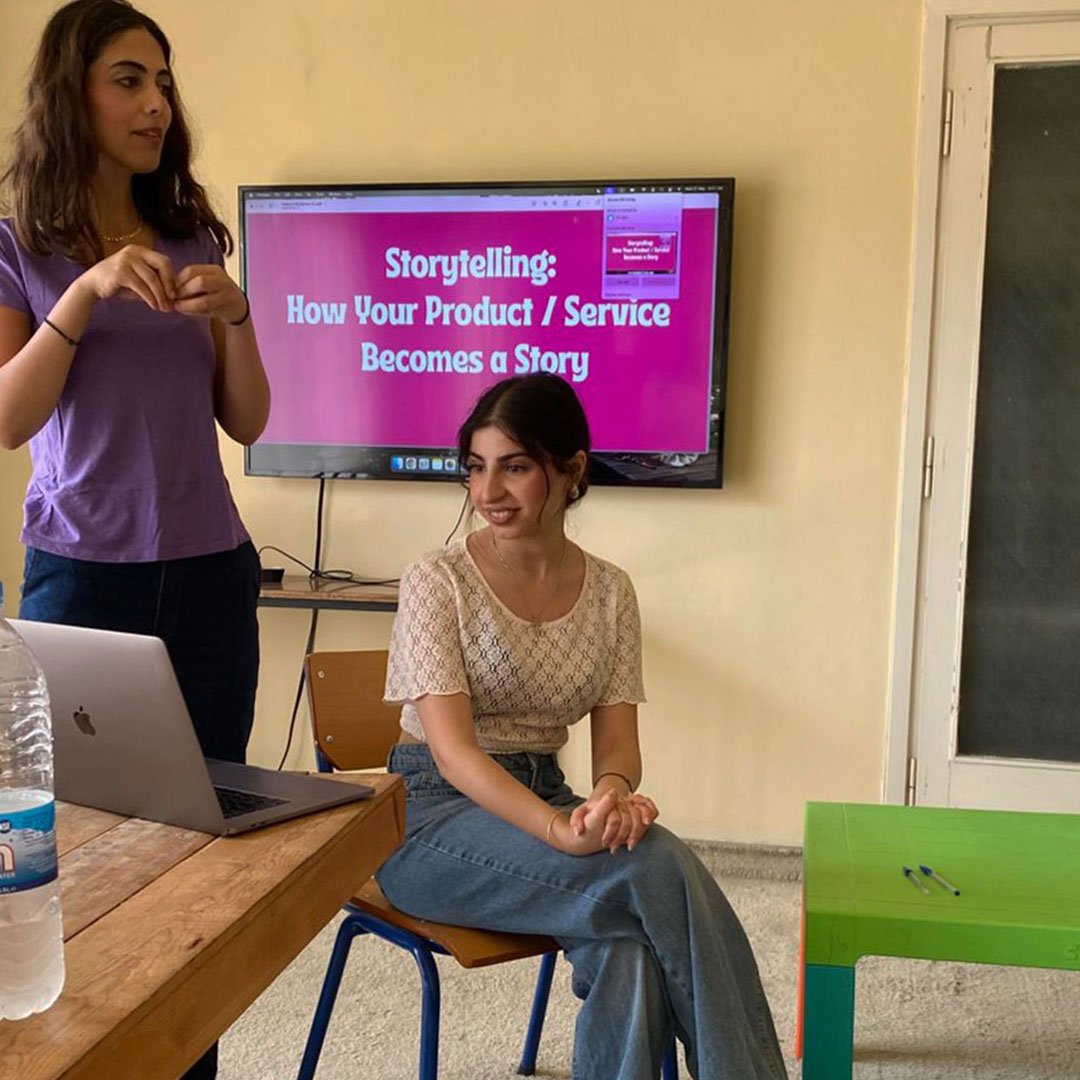 Storytelling training session at Beirut Community Center